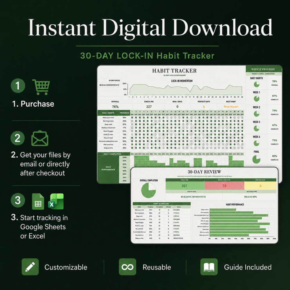 30-Day Lock-In Habit Tracker